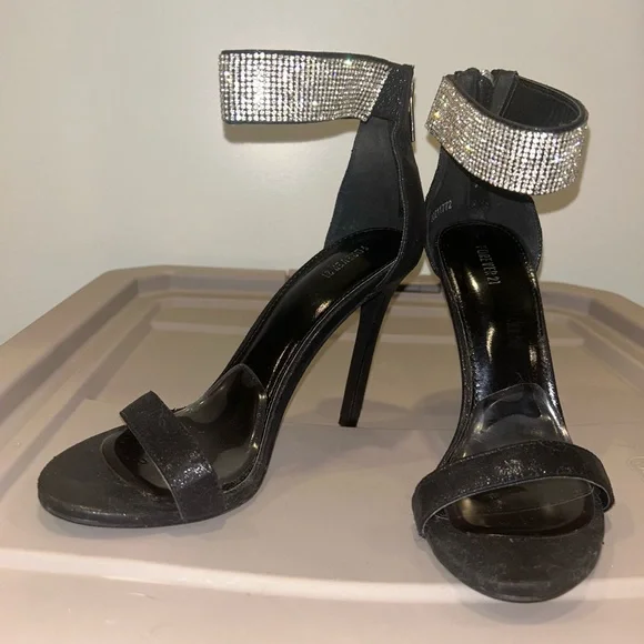 Black Rhinestone Stiletto Heels - Picture 2 of 3